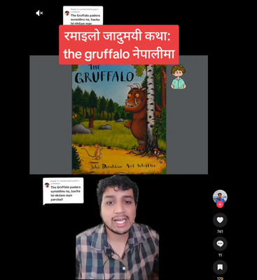 Das Cover von 'ग्रुफालो' (Gruphālō), dem Grüffelo auf Nepali